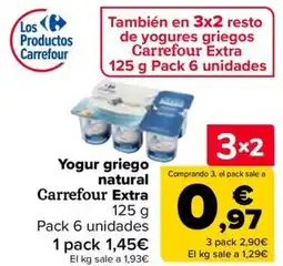 Carrefour Yogur griego natural Carrefour Extra oferta