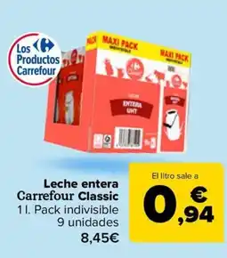 Carrefour Leche entera Carrefour Classic oferta