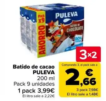 Carrefour PULEVA Batido de cacao oferta