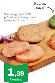 Sorli Hamburgueses 100% pollastre/ amb espinacs/ ceba o verdures oferta