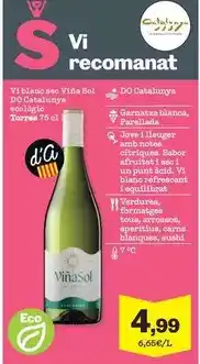 Sorli Torres - vi blanc sec viña sol do catalunya ecològic oferta
