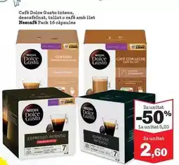 Sorli Nescafé - cafe dolce gusto intens, desoafeinat, talla o cafe amb llet oferta