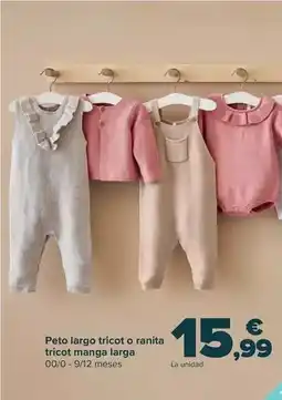 Carrefour Peto largo tricot o ranita tricot manga larga oferta
