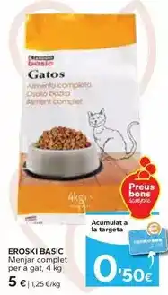 Caprabo Eroski basic - menjar complet per a gat oferta