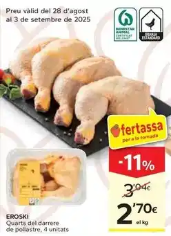 Caprabo Eroski - quarts del darrere de pollastre oferta