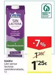 Caprabo Kaiku - llet sense lactosa semidesnatada oferta