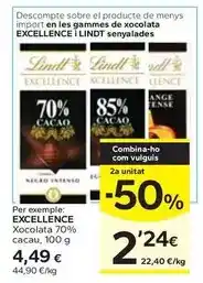 Caprabo Excellence - xocolata 70% cacau oferta