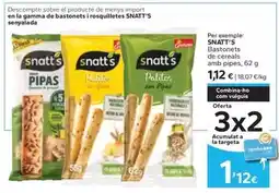 Caprabo Snatt's - bastonets de cereals amb pipes oferta