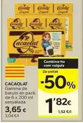 Caprabo Cacaolat - gamma de batuts oferta