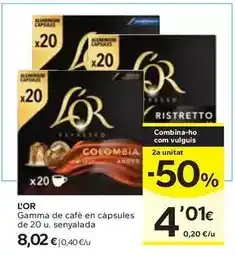 Caprabo L'or - cafè en càpsules oferta