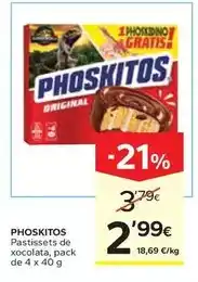 Caprabo Phoskitos - pastissets de xocolata oferta