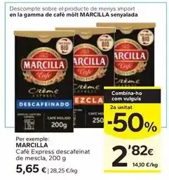 Caprabo Marcilla - cafe express descafeinat de mescla oferta