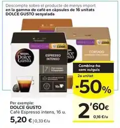 Caprabo Dolce gusto - cafè espresso intens oferta