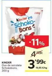 Caprabo Kinder - ous de xocolata schokobons oferta