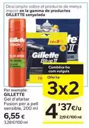Caprabo Gillette - gel d'afaitar fusion per a pell sensible oferta