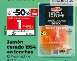 Dia Elpozo - jamón curado 1954 en lonchas sobre 100 g oferta