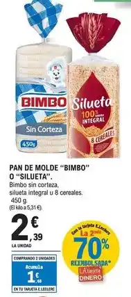 E.Leclerc Bimbo o silueta - pan de molde oferta