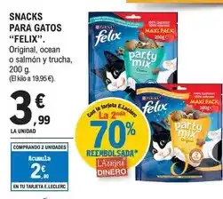 E.Leclerc Purina - snacks para gatos felix oferta