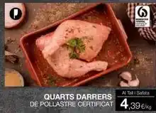 Plusfresc Quarts darrers de pollastre certificat oferta