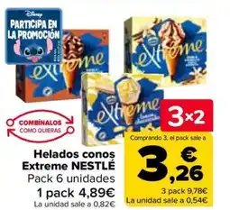 Carrefour NESTLÉ Helados conos Extreme oferta