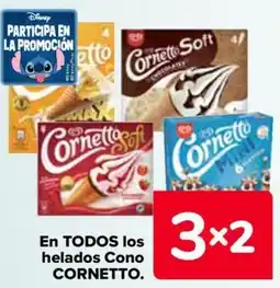 Carrefour CORNETTO En todos los helados cono oferta