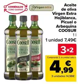 Carrefour COOSUR Aceite de oliva Virgen Extra Hojiblanca, Picual o Arbequina oferta