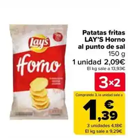 Carrefour LAY'S Patatas fritas Horno al punto de sal oferta