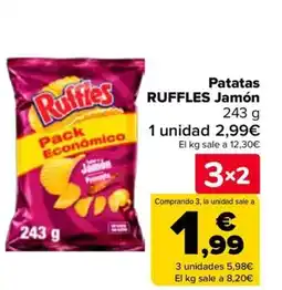 Carrefour RUFFLES Patatas Jamón oferta