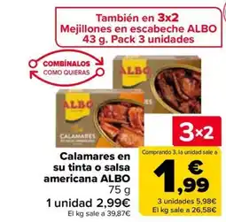 Carrefour ALBO Calamares en su tinta o salsa americana oferta