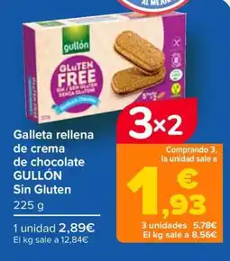 Carrefour GULLÓN Galleta rellena de crema de chocolate Sin Gluten oferta