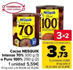 Carrefour NESQUIK Cacao Intenso 70% o Puro 100% oferta