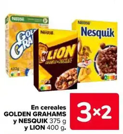 Carrefour GOLDEN GRAHAMS y NESQUIK y LIONEn cereales oferta