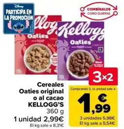 Carrefour KELLOGG'S Cereales Oaties original a o al cacao oferta