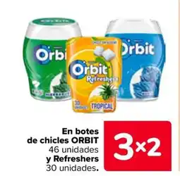 Carrefour ORBIT En botes de chicles y Refreshers oferta