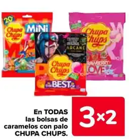 Carrefour CHUPA CHUPS En todas las bolsas de caramelos con palo oferta