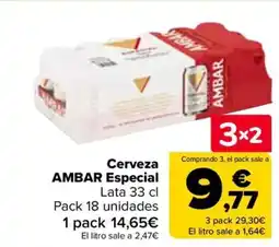 Carrefour AMBAR Cerveza Especial oferta