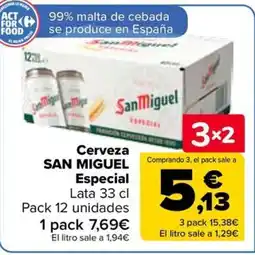 Carrefour SAN MIGUEL Cerveza Especial oferta