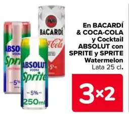 Carrefour BACARDÍ & COCA-COLA ABSOLUT con SPRITE Y SPRITE En y Cocktail Watermelon oferta