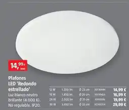 Bauhaus Plafones led 'redondo estrellado' oferta