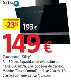 Bauhaus Turbo air - campana 'kitty' oferta
