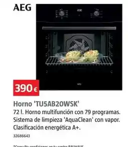 Bauhaus Aeg - horno 'tu5ab20wsk' oferta