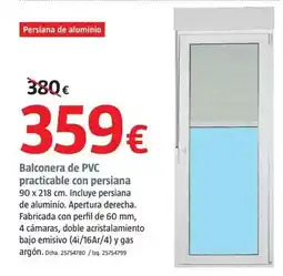 Bauhaus Balconera de pvc practicable con persiana oferta