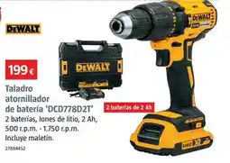 Bauhaus Dewalt - taladro atornillador de batería 'dcd778d2t' oferta