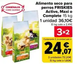 Carrefour FRISKIES Alimento seco para perros Active, Maxi o Complete oferta