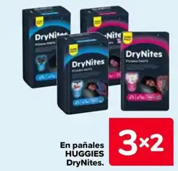 Carrefour HUGGIES En pañales DryNites. oferta