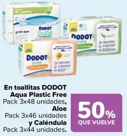 Carrefour DODOT En toallitas Aqua Plastic Free oferta