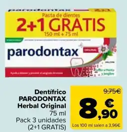 Carrefour PARODONTAX Dentifrico Herbal Original oferta
