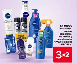 Carrefour LIPOSAN En todos los solares, cremas corporales, de manos y desodorantes nivea y labiales oferta