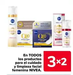 Carrefour NIVEA En todos los productos para el cuidado y limpieza facial femenina oferta