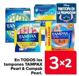 Carrefour TAMPAX En todos los tampones pearl & compak Pearl. oferta